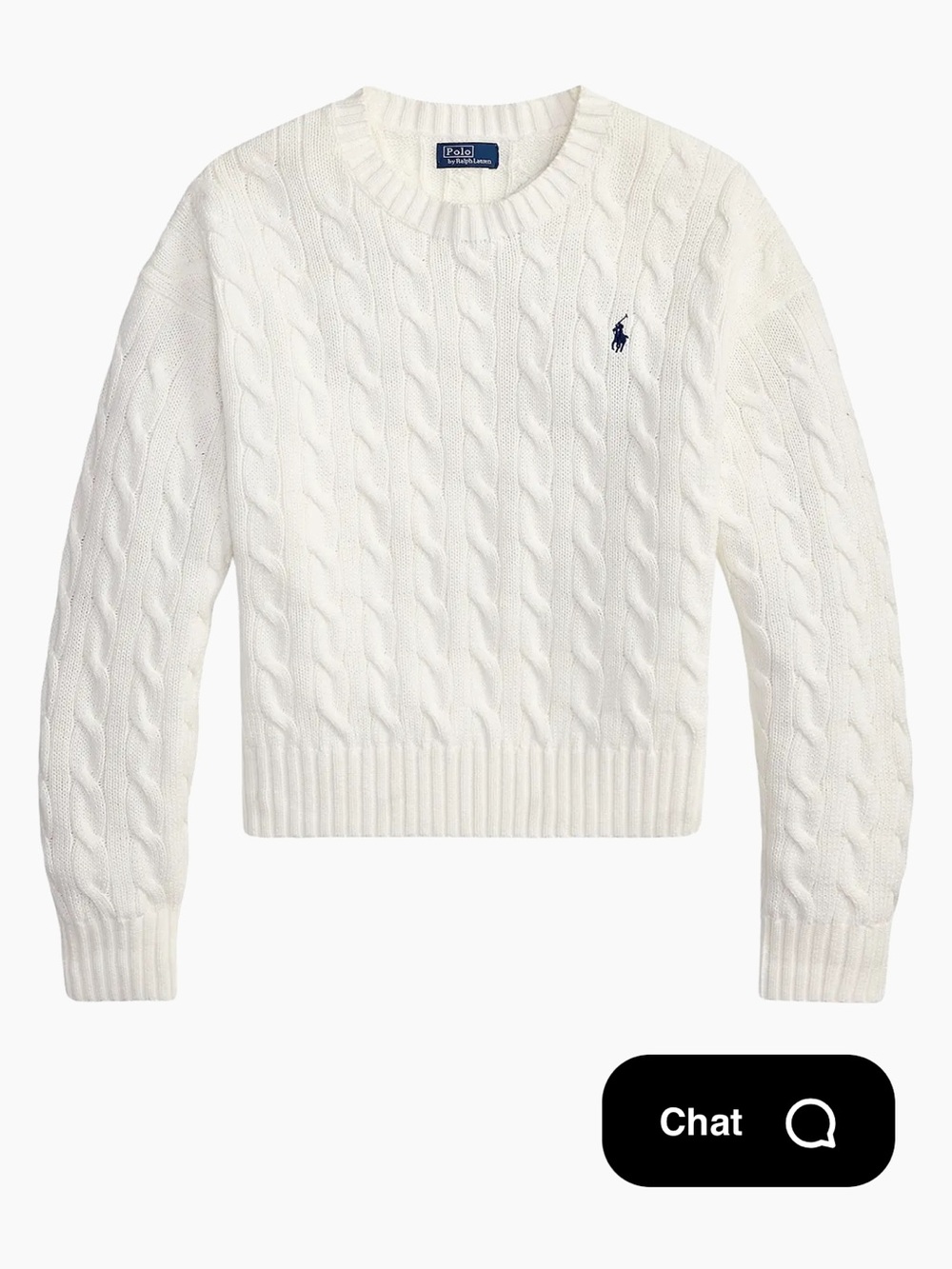 Ralph Lauren White Cable Knit Sweater
